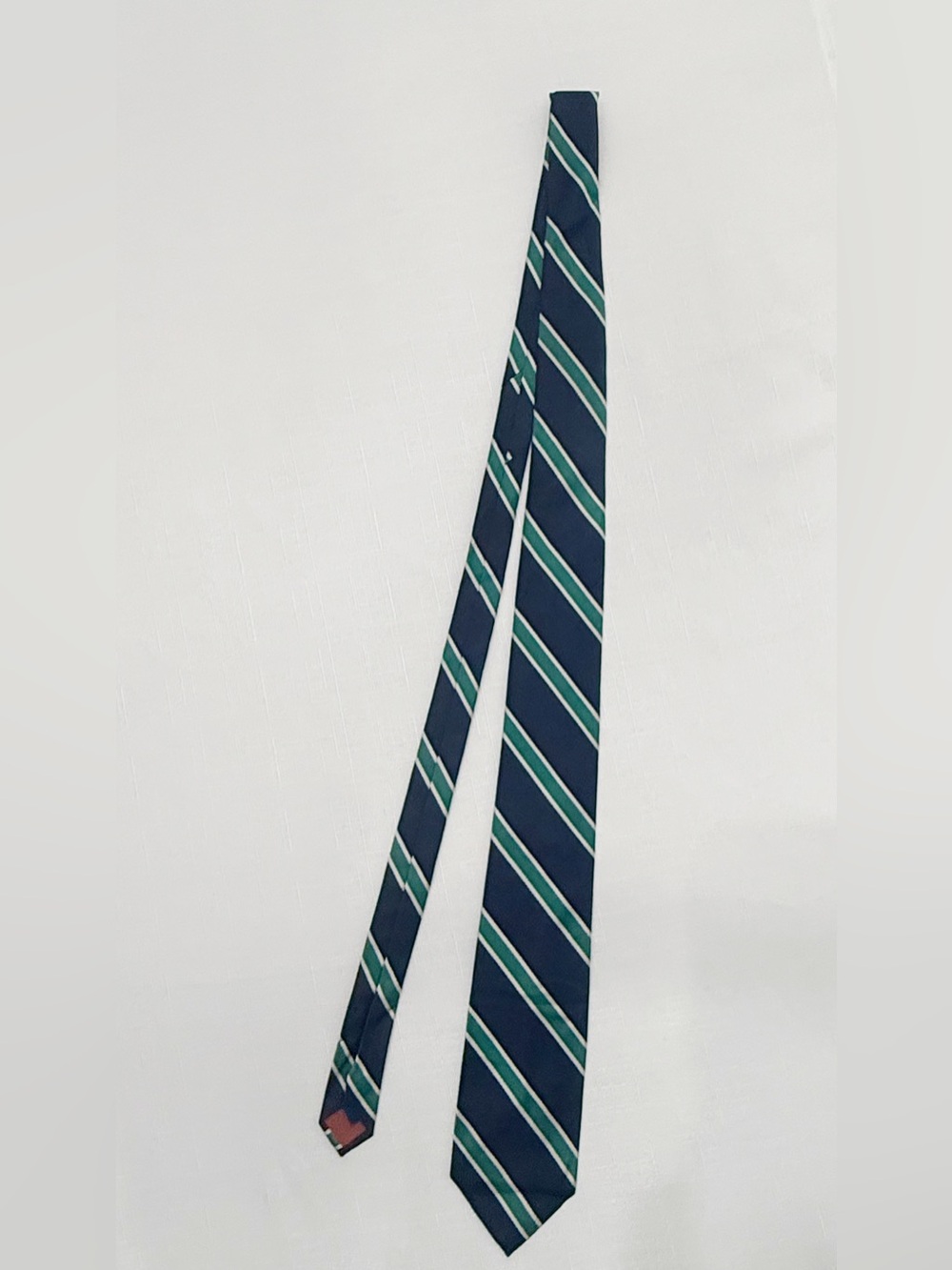 Brooks Brothers Men’s Silk Tie Navy Green White Striped Classic Necktie